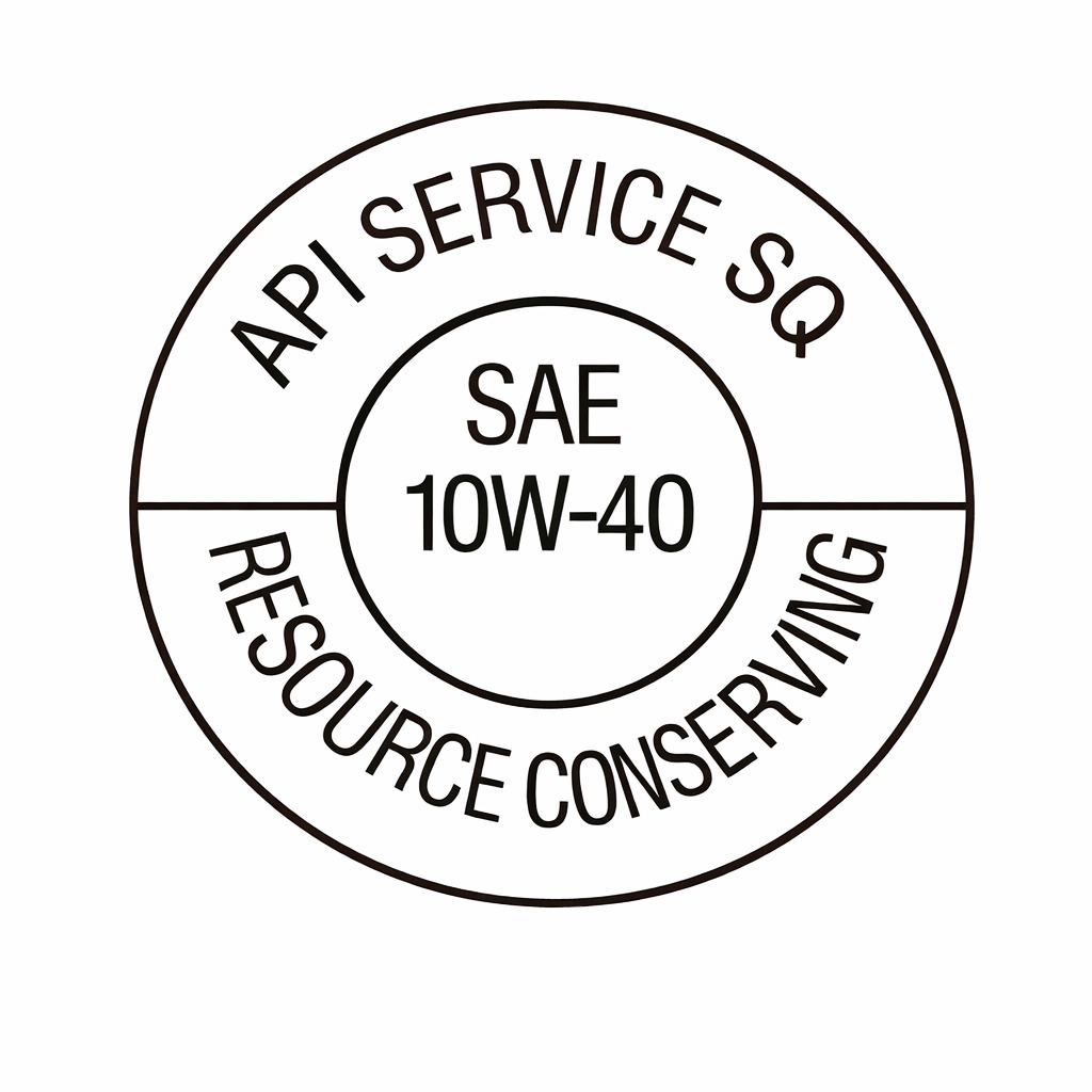 API Service SQ SAE 10W-40 Resource Conserving label